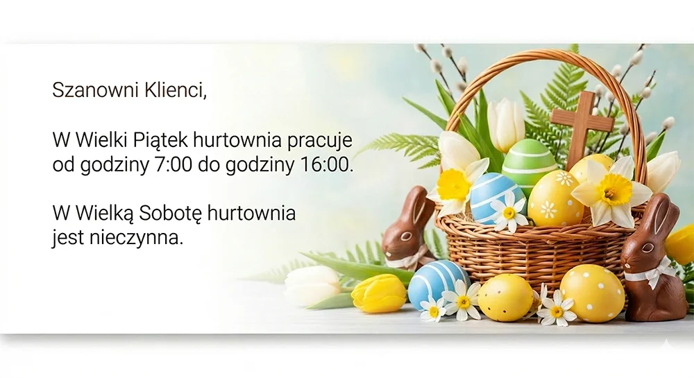 Godziny pracy hurtowni Flesch w Wielkim Tygodniu