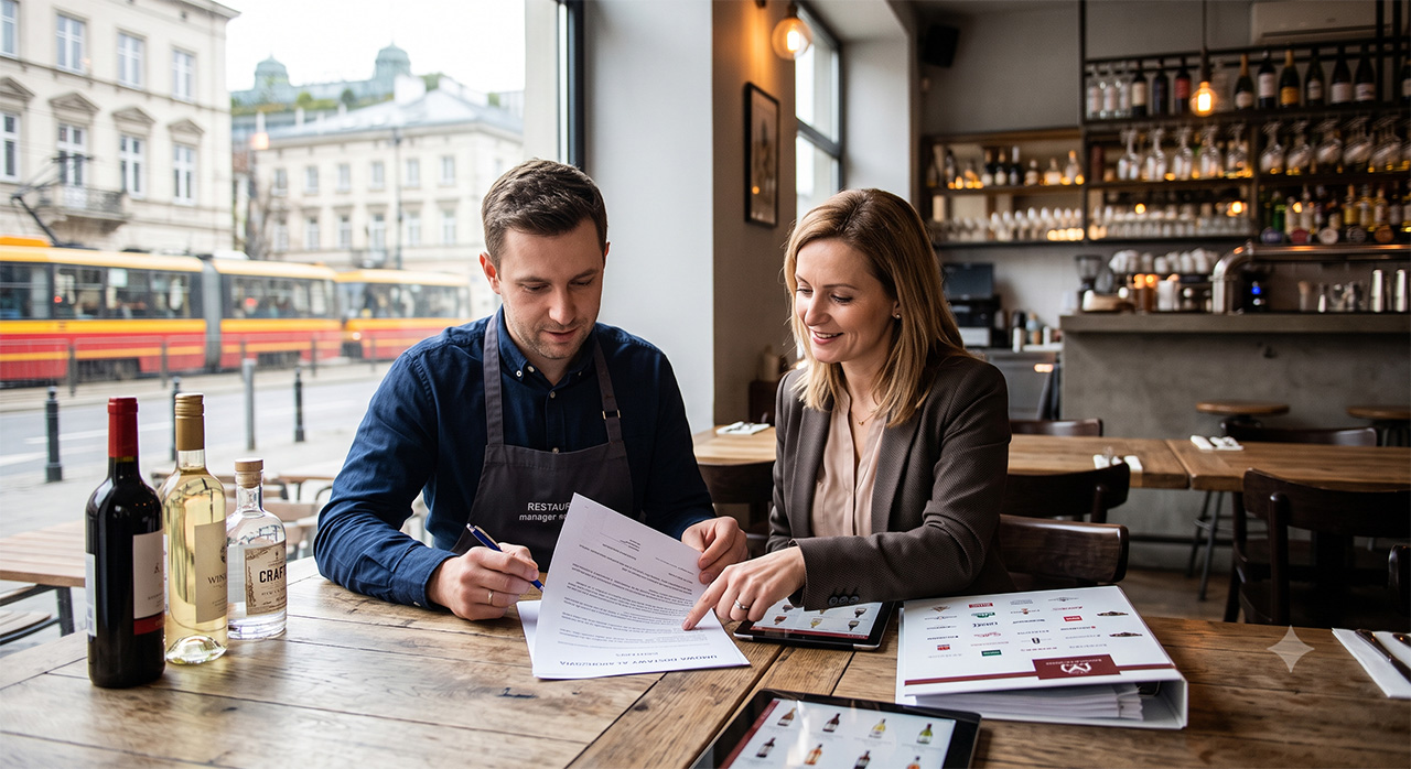 Podpisywanie umowy z hurtownią alkoholi